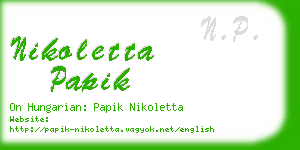 nikoletta papik business card